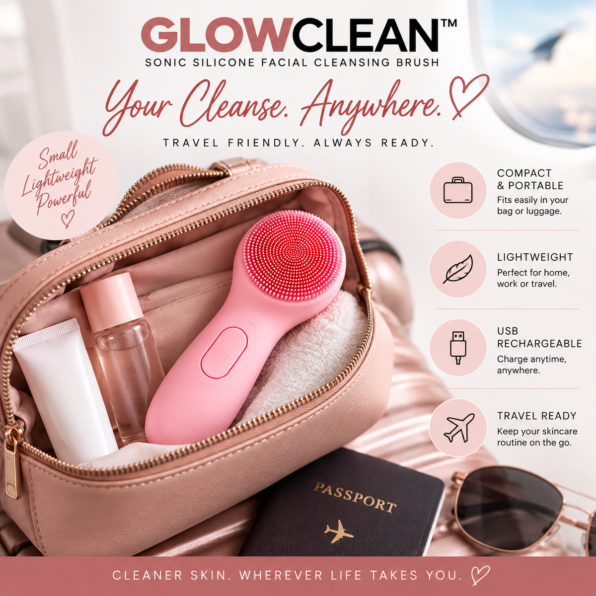 GLOWCLEAN™ Sonic Silicone Facial Cleansing Brush