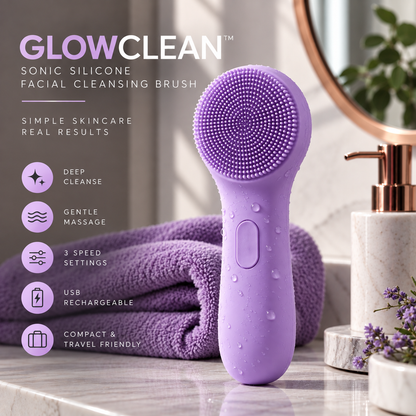 GLOWCLEAN™  Sonic Silicone Facial Cleansing Brush