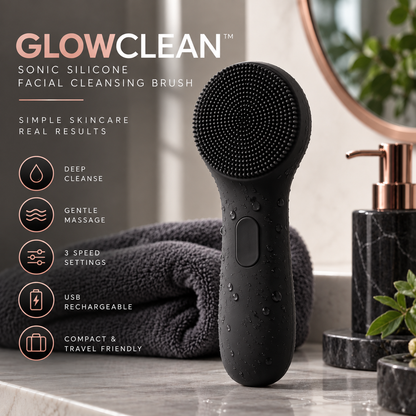 GLOWCLEAN™  Sonic Silicone Facial Cleansing Brush