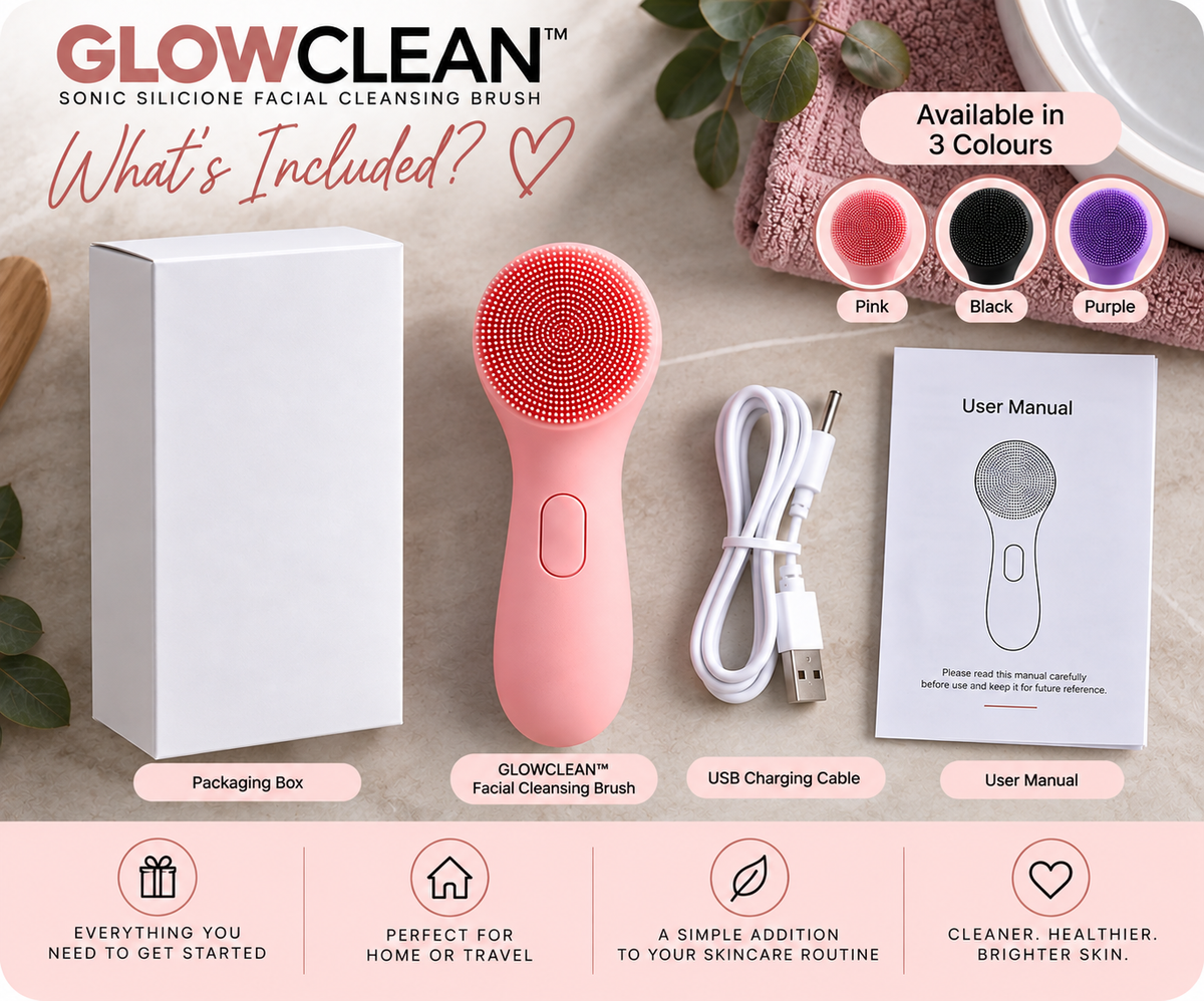 GLOWCLEAN™  Sonic Silicone Facial Cleansing Brush