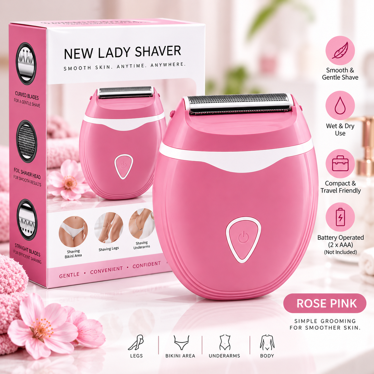 GlowGlide™ Women’s Electric Body Shaver