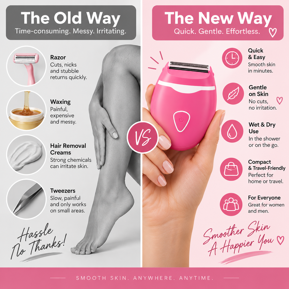 GlowGlide™ Women’s Electric Body Shaver